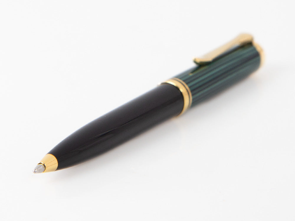 Pelikan K600 Kugelschreiber, Schwarz und grün, Vergoldete Beschläge, 980086