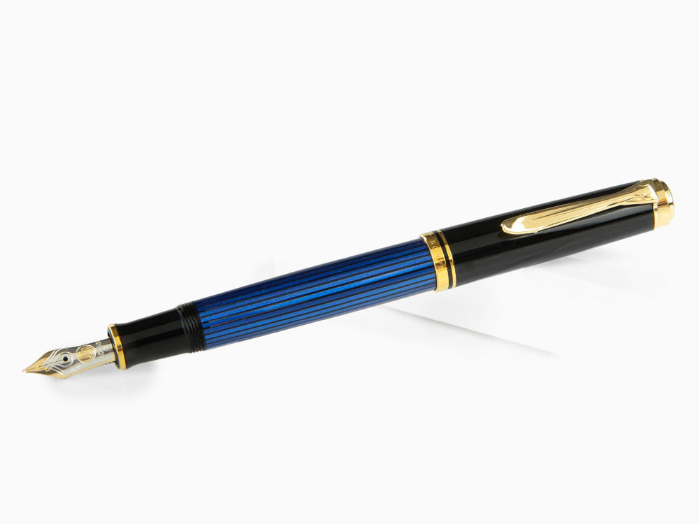 Pelikan Füllfederhalter Souverän M400 -Schwarz-Blau - 14K Gold Feder