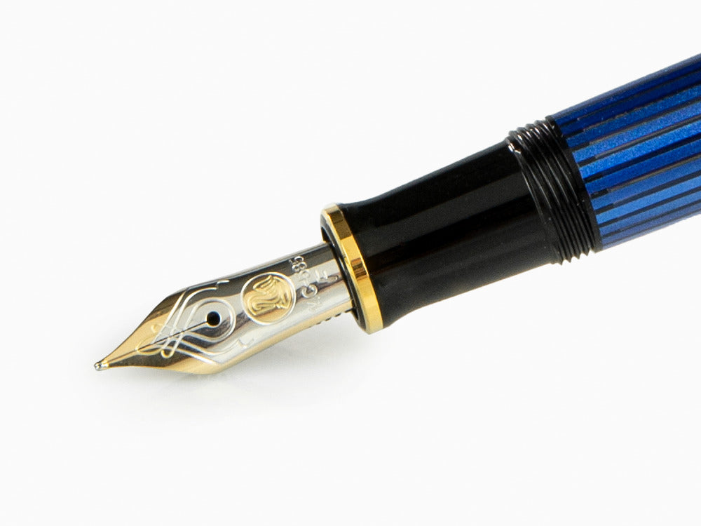 Pelikan Füllfederhalter Souverän M400 -Schwarz-Blau - 14K Gold Feder