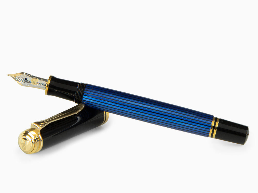 Pelikan Füllfederhalter Souverän M400 -Schwarz-Blau - 14K Gold Feder