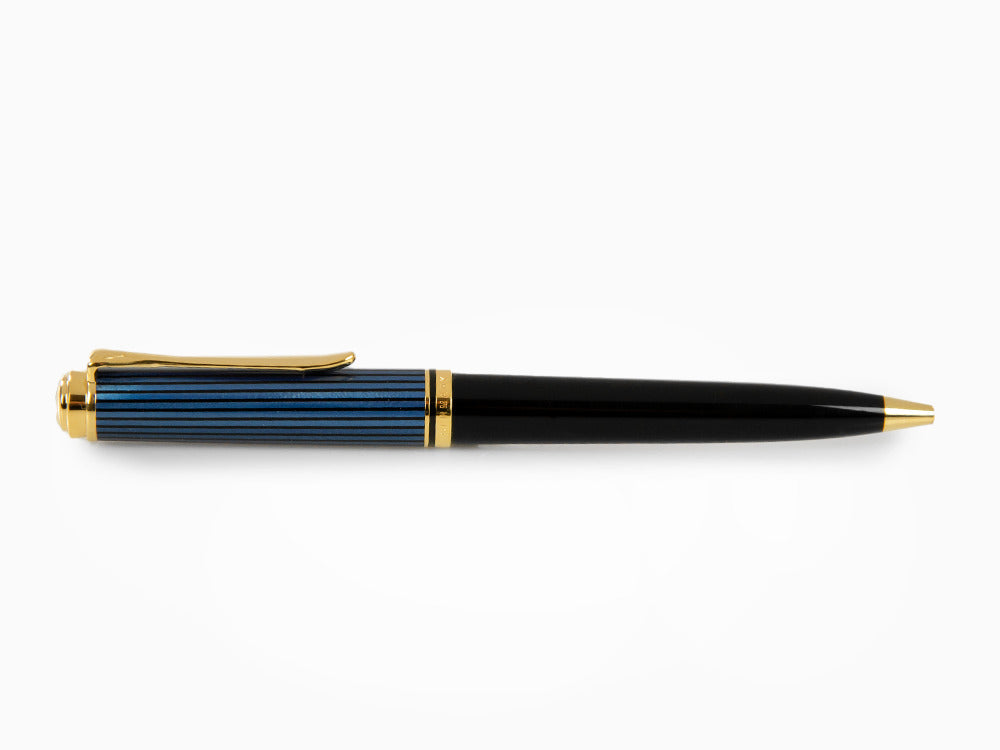 Pelikan K800 Kugelschreiber, Schwarz und blau, Vergoldete Beschläge, 987842