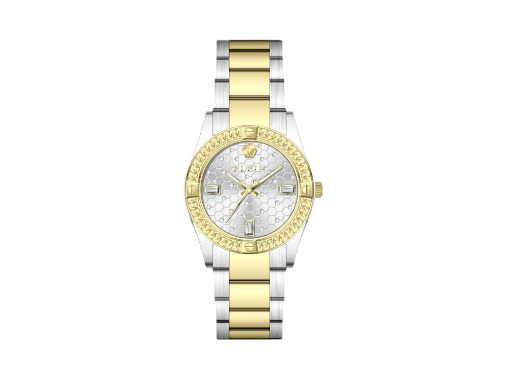 Philipp Plein Icon Chain Lady Quartz Uhr, Silber, 36 mm, PW1FA0225