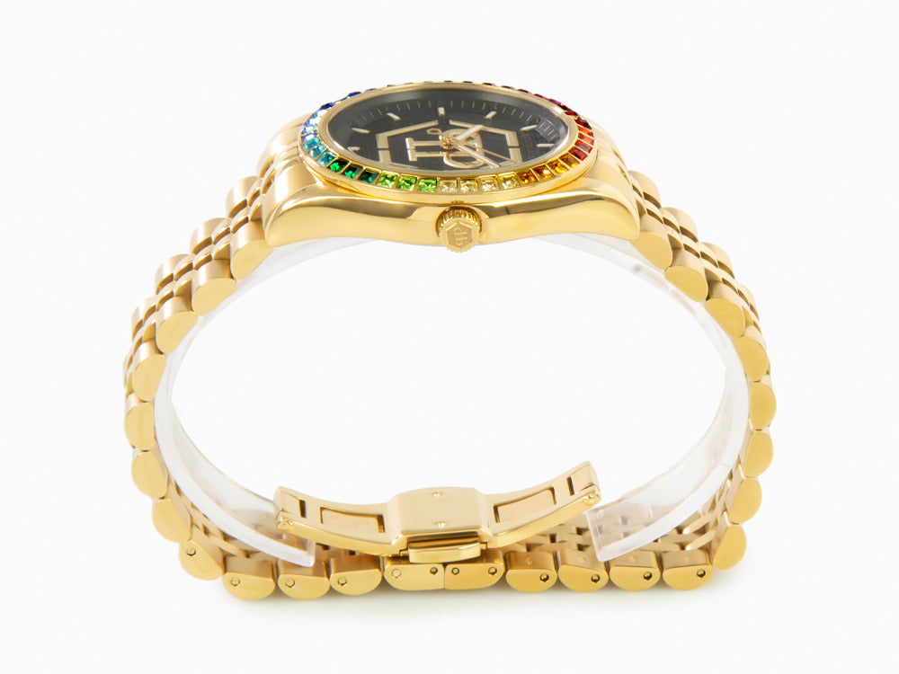 Philipp Plein Date Superlative Lady Quartz Uhr, PVD Gold, 38 mm, PW2BA0623