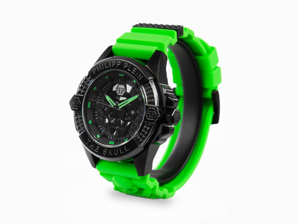 Philipp Plein The Skull Quartz Uhr, PVD, Schwarz, 44 mm, Mineral Glas, PWAAA2524