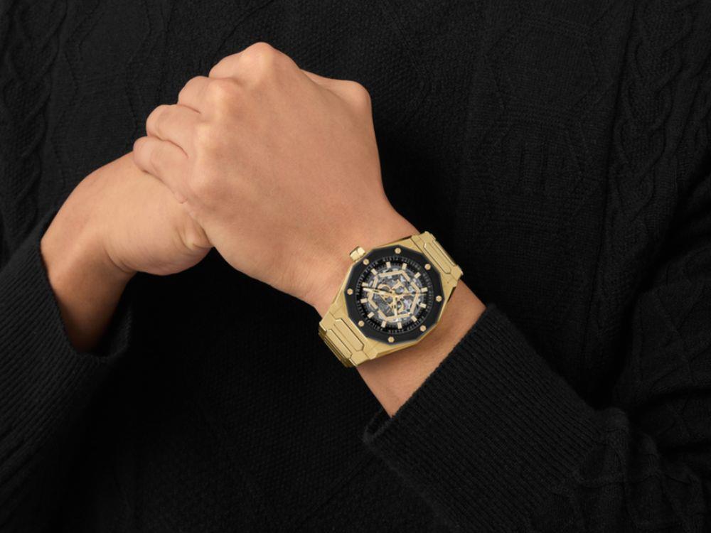 Philipp Plein Deluxe Automatik Uhr, Schwarz, 44 mm, Mineral Glas, PWAHA0226