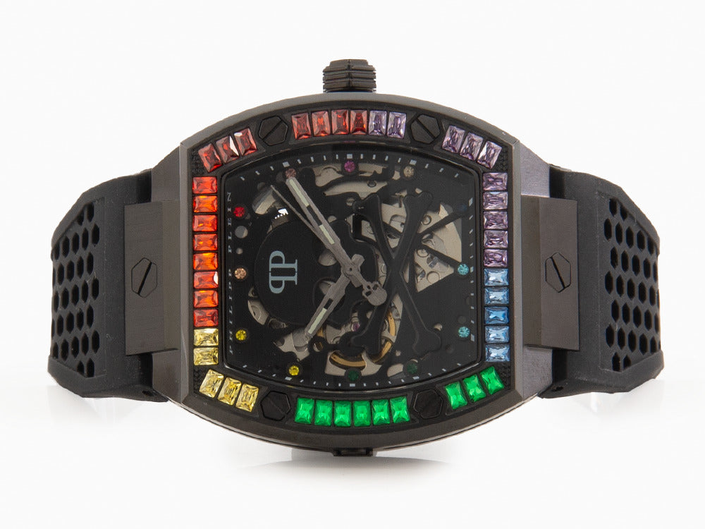 Philipp Plein The Skeleton Automatik Uhr, PVD, Schwarz, 44 mm, PWBAA0621