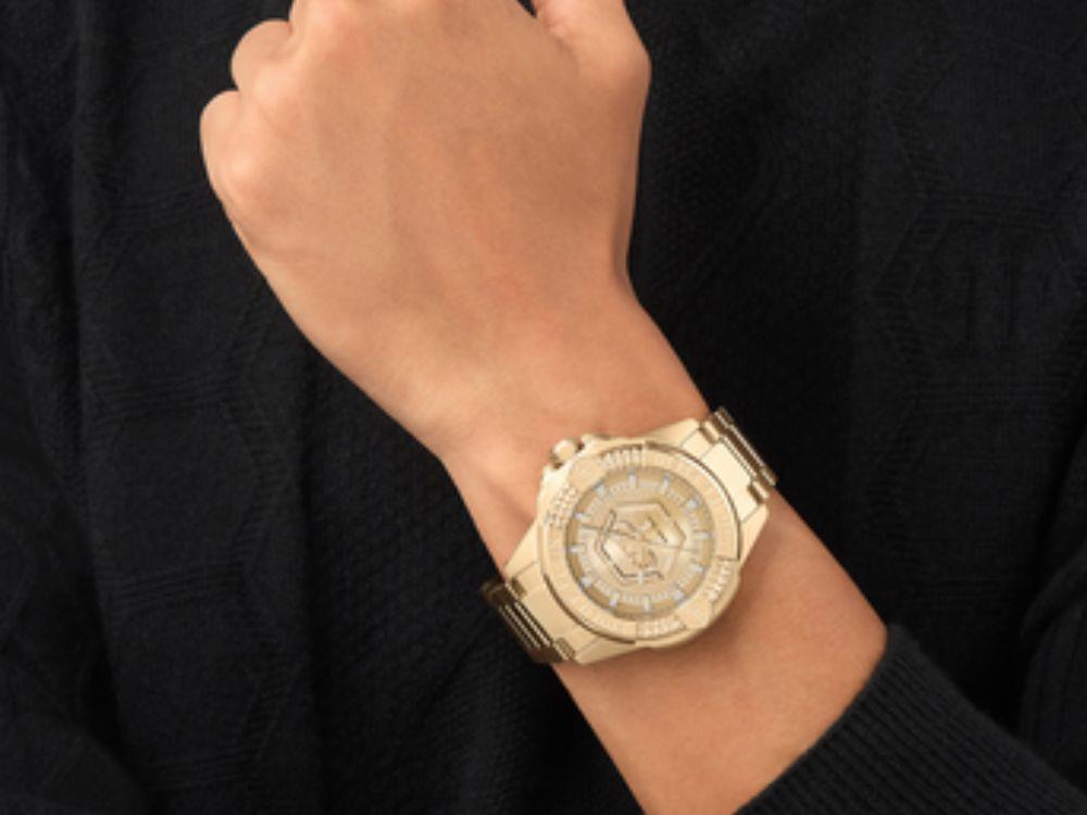Philipp Plein Majesty Quartz Uhr, Golden, 45 mm, Mineral Glas, PWBHA0726