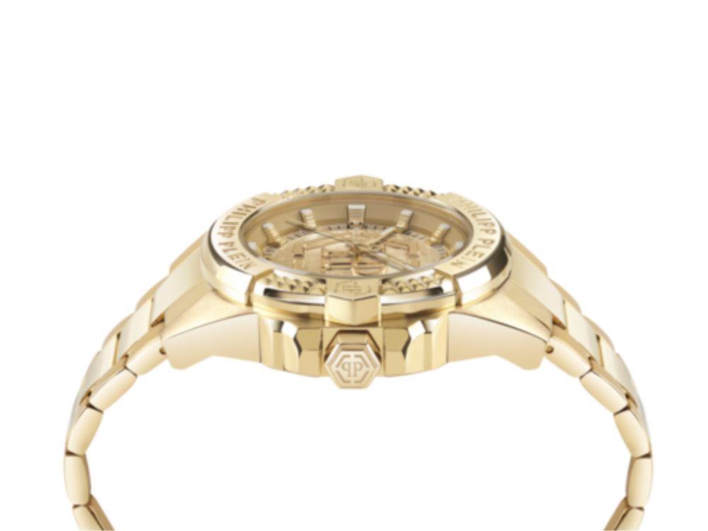Philipp Plein Majesty Quartz Uhr, Golden, 45 mm, Mineral Glas, PWBHA0726