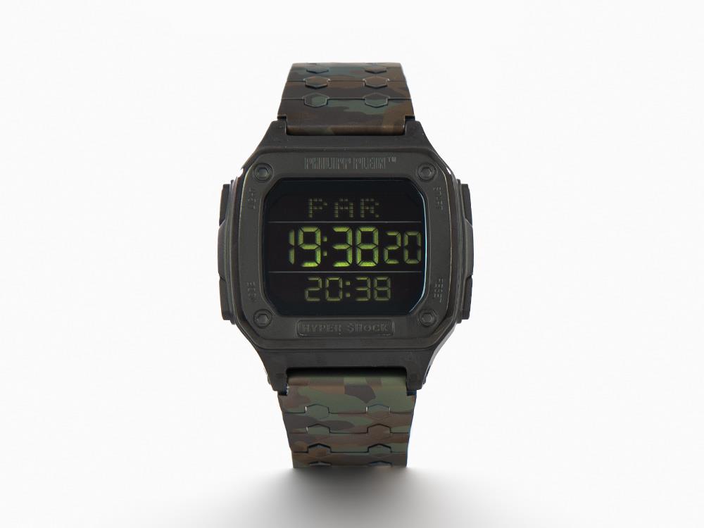 Philipp Plein Hyper Shock Quartz Uhr, Schwarz, 44 mm, Mineral Glas, PWHAA0921