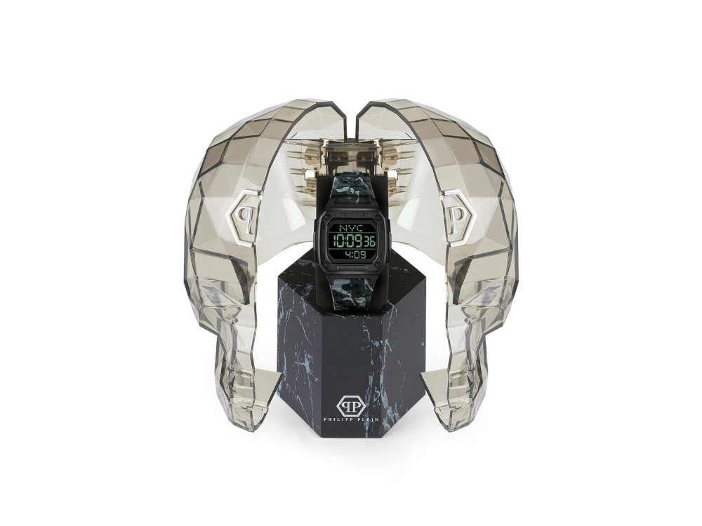 Philipp Plein Hyper Shock Quartz Uhr, Schwarz, 44 mm, Mineral Glas, PWHAA1822