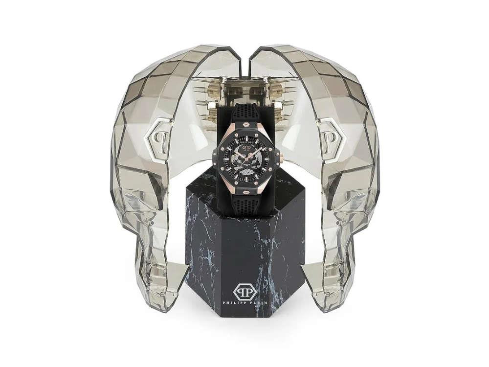 Philipp Plein Skeleton Royal Automatik Uhr, PVD Gold, Schwarz, 46 mm, PWPFA0224