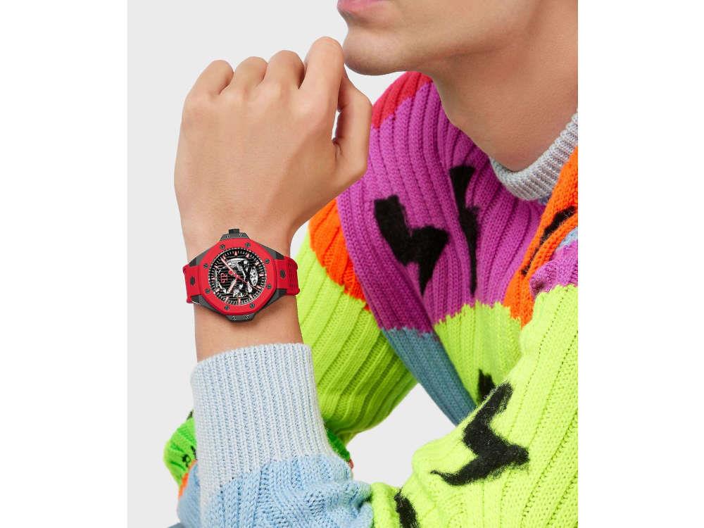 Philipp Plein Skeleton Royal Automatik Uhr, PVD, Schwarz, 46 mm, PWPFA0524