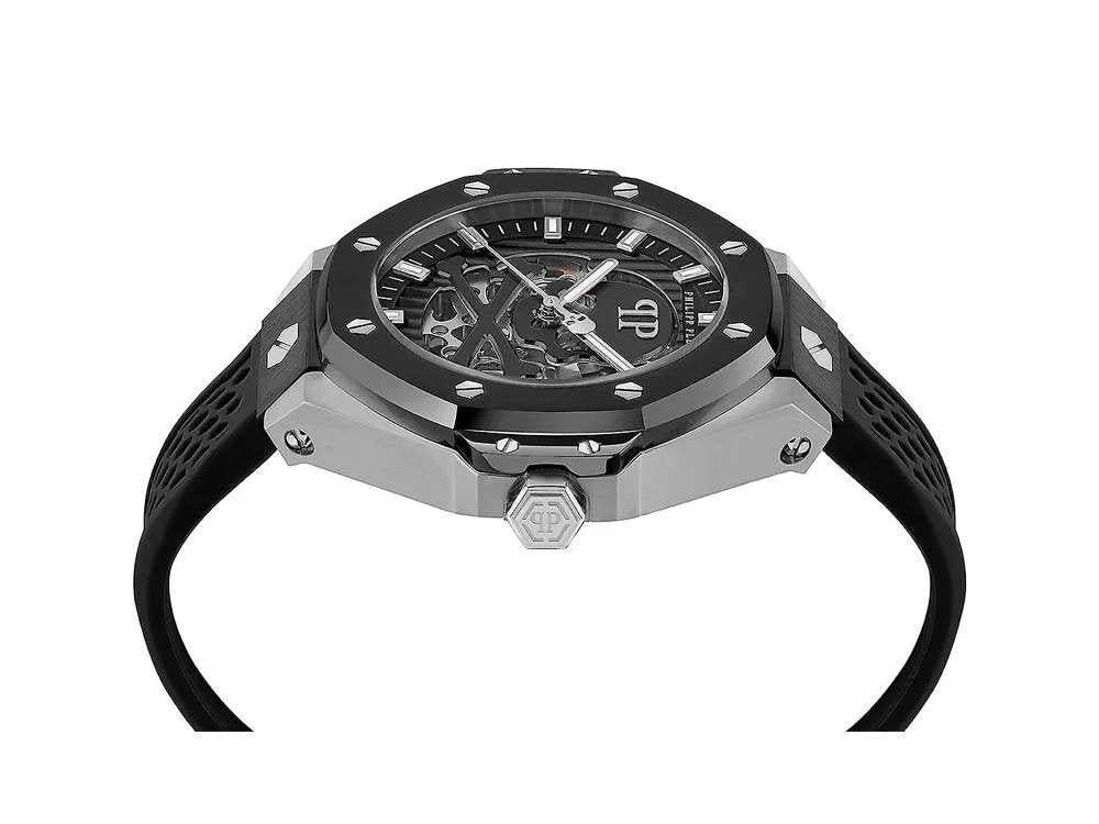 Philipp Plein Skeleton Royal Automatik Uhr, Schwarz, 46 mm, PWPFA0824