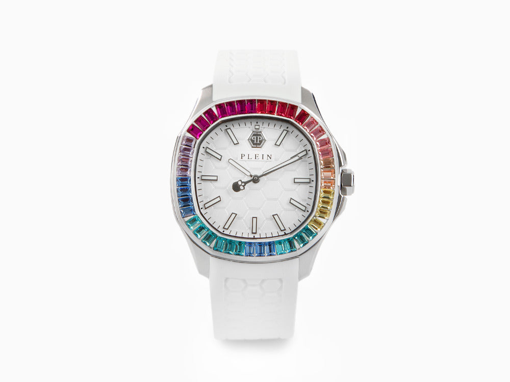 Philipp Plein Lady Quartz Uhr, Weiss, 38 mm, Mineral Glas, PWTAA0223