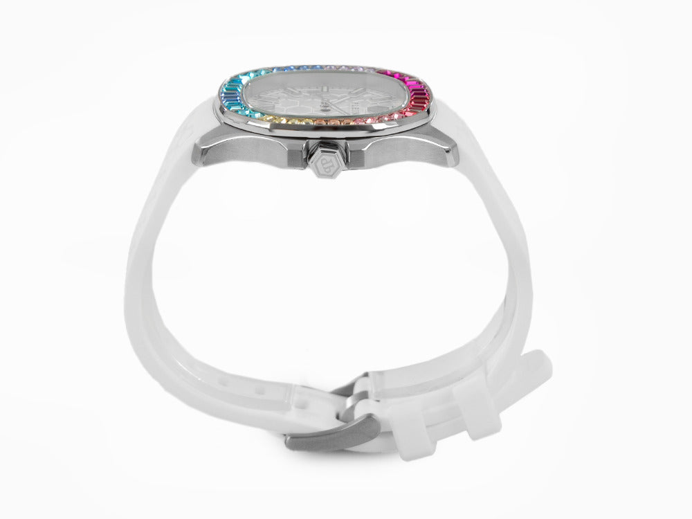Philipp Plein Lady Quartz Uhr, Weiss, 38 mm, Mineral Glas, PWTAA0223