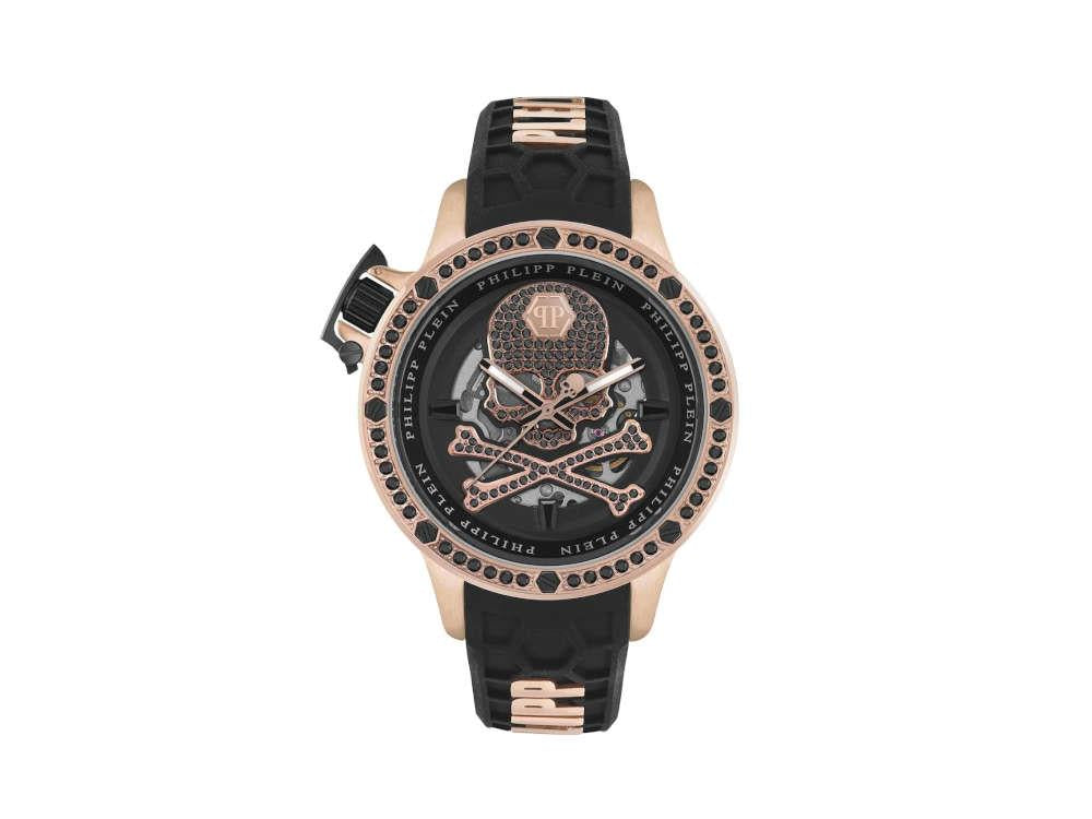 Philipp Plein Rich Automatik Uhr, PVD Gold, Schwarz, 46 mm, PWUAA0323