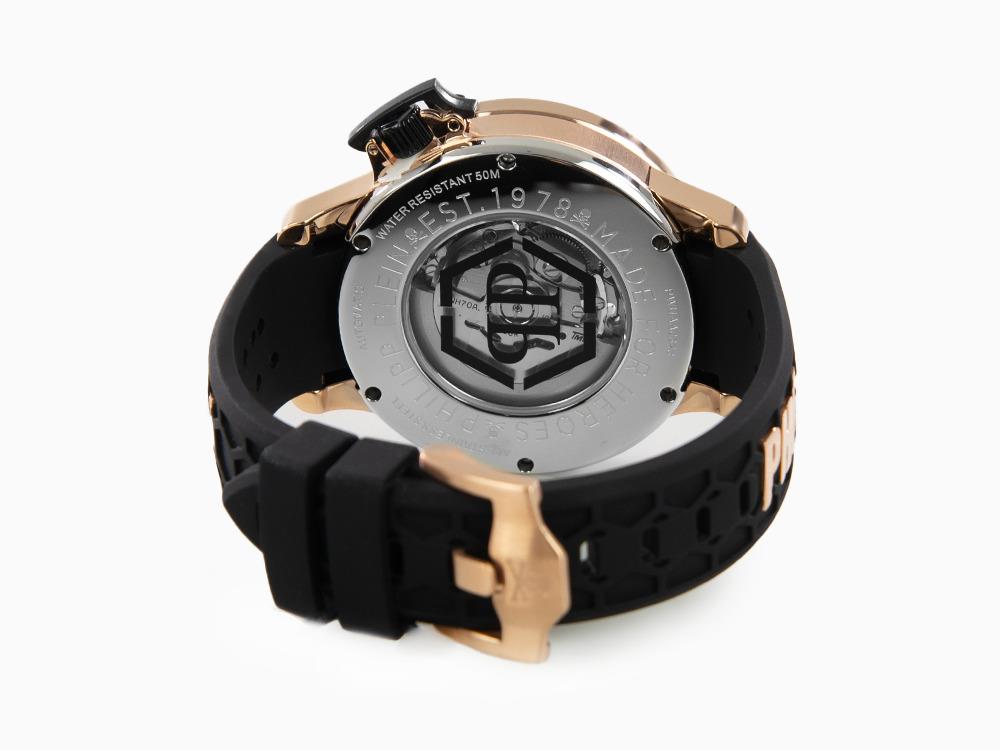Philipp Plein Rich Automatik Uhr, PVD Gold, Schwarz, 46 mm, PWUAA0323