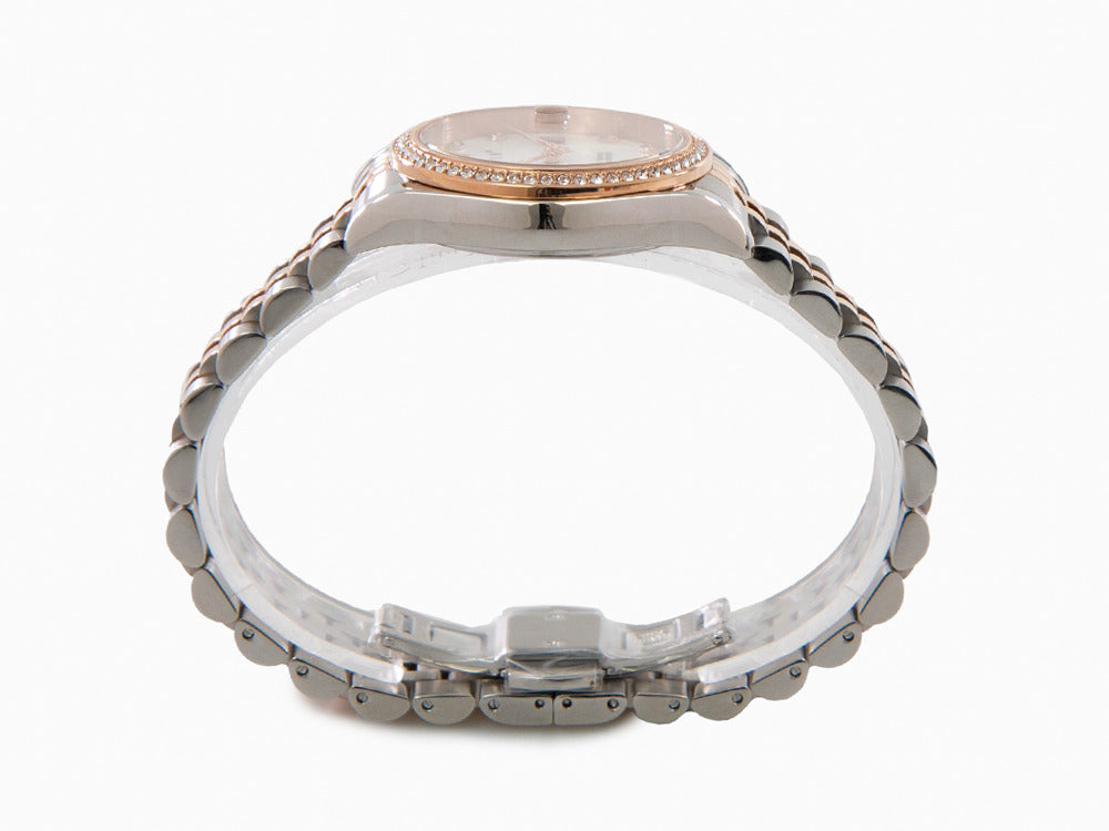 Philipp Plein Date Superlative Quartz Uhr, Rose Gold, Weiss, 34 mm, PWYAA0223