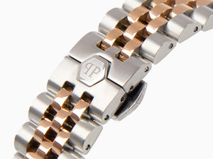 Philipp Plein Date Superlative Quartz Uhr, Rose Gold, Weiss, 34 mm, PWYAA0223