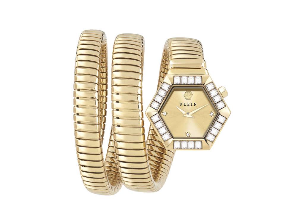 Philipp Plein Snake Hexagon Quartz Uhr, Golden, 28 mm, PWZAA1025