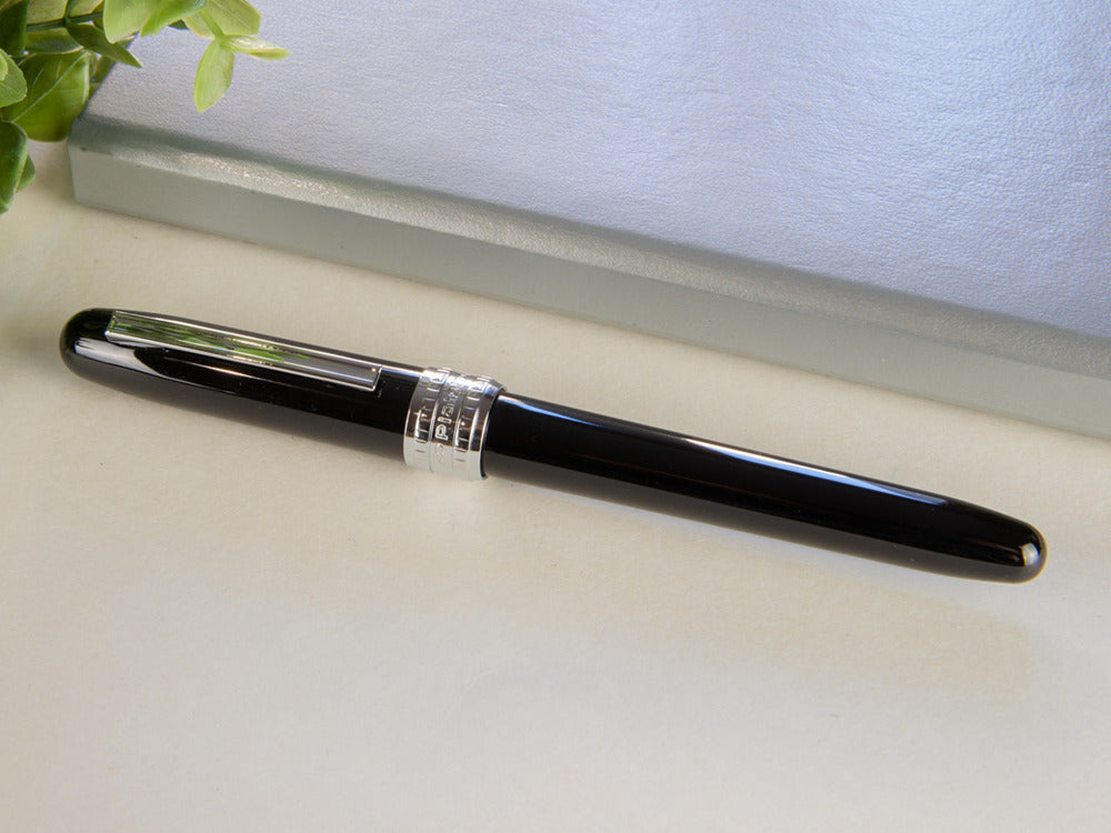 Plaisir Füllfederhalter, Eloxiertes aluminium, Schwarz, PGB-1000-1 - Nib M