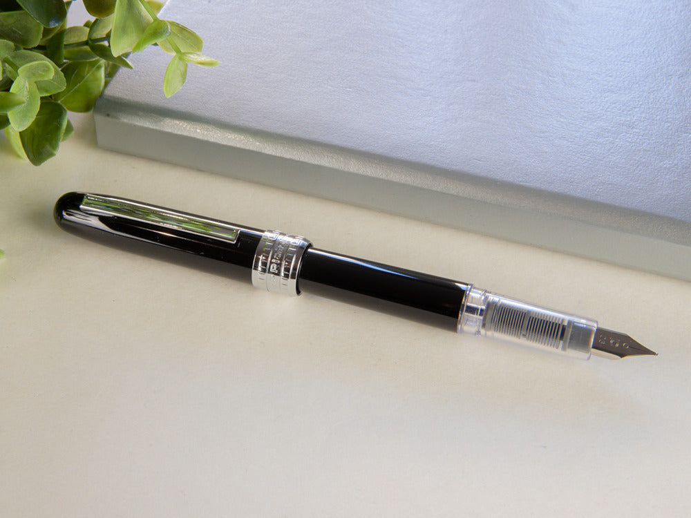 Plaisir Füllfederhalter, Eloxiertes aluminium, Schwarz, PGB-1000-1 - Nib M