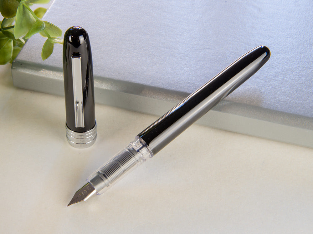 Plaisir Füllfederhalter, Eloxiertes aluminium, Schwarz, PGB-1000-1 - Nib M
