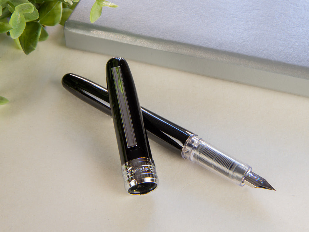 Plaisir Füllfederhalter, Eloxiertes aluminium, Schwarz, PGB-1000-1 - Nib M
