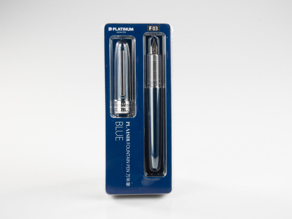 Platinum Plaisir Füllfederhalter, Aluminium, Blau, PGB-1000-56 - Nib M