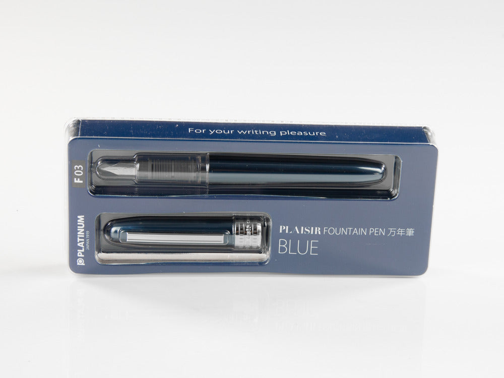 Platinum Plaisir Füllfederhalter, Aluminium, Blau, PGB-1000-56 - Nib M
