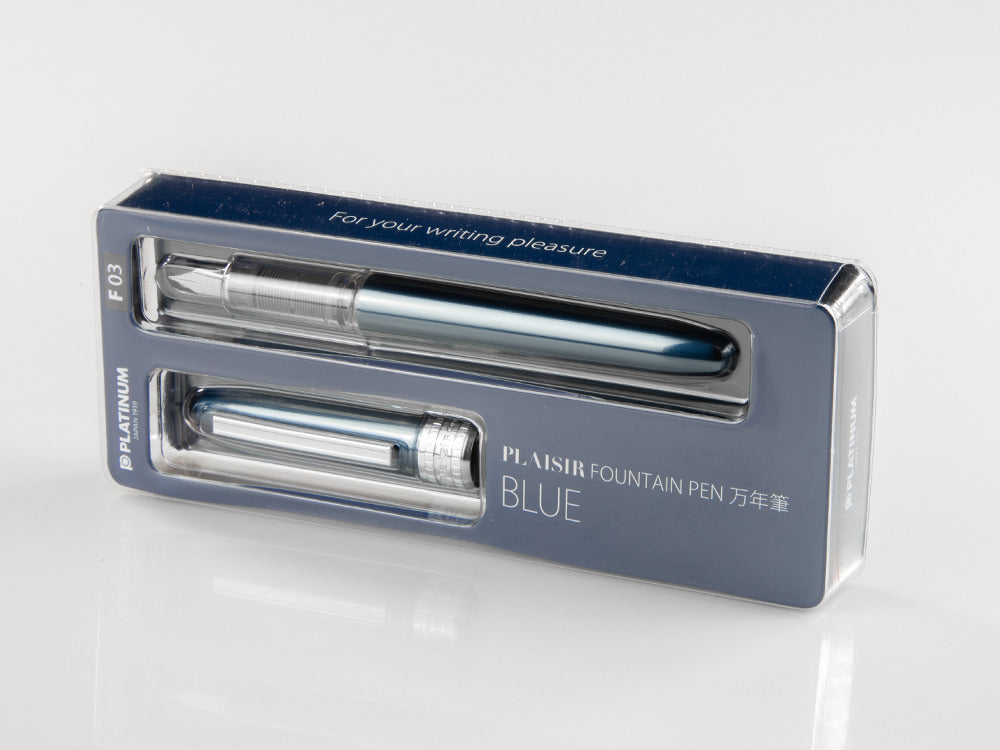 Platinum Plaisir Füllfederhalter, Aluminium, Blau, PGB-1000-56 - Nib M
