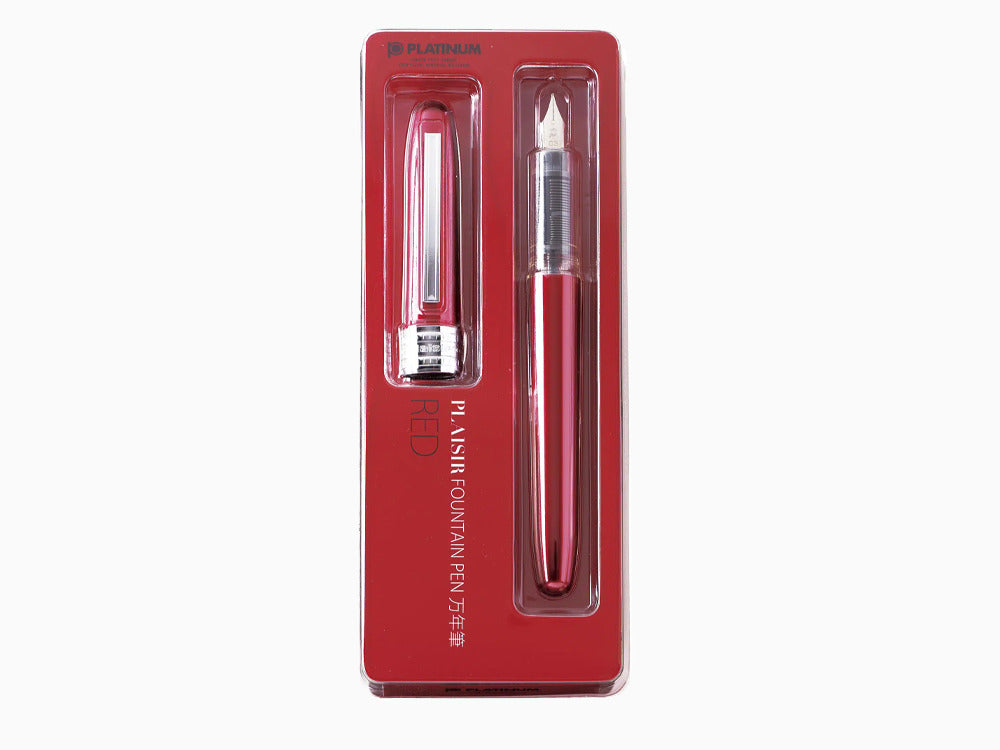 Platinum Plaisir Füllfederhalter, Aluminium, Rot, PGB-1000-70 - Nib M