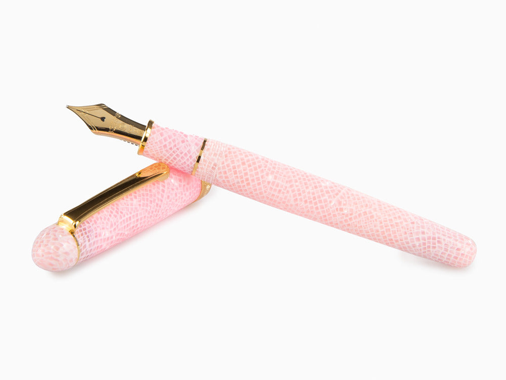 Platinum Celluloid Füllfederhalter Sakura , Vergoldete Beschläge