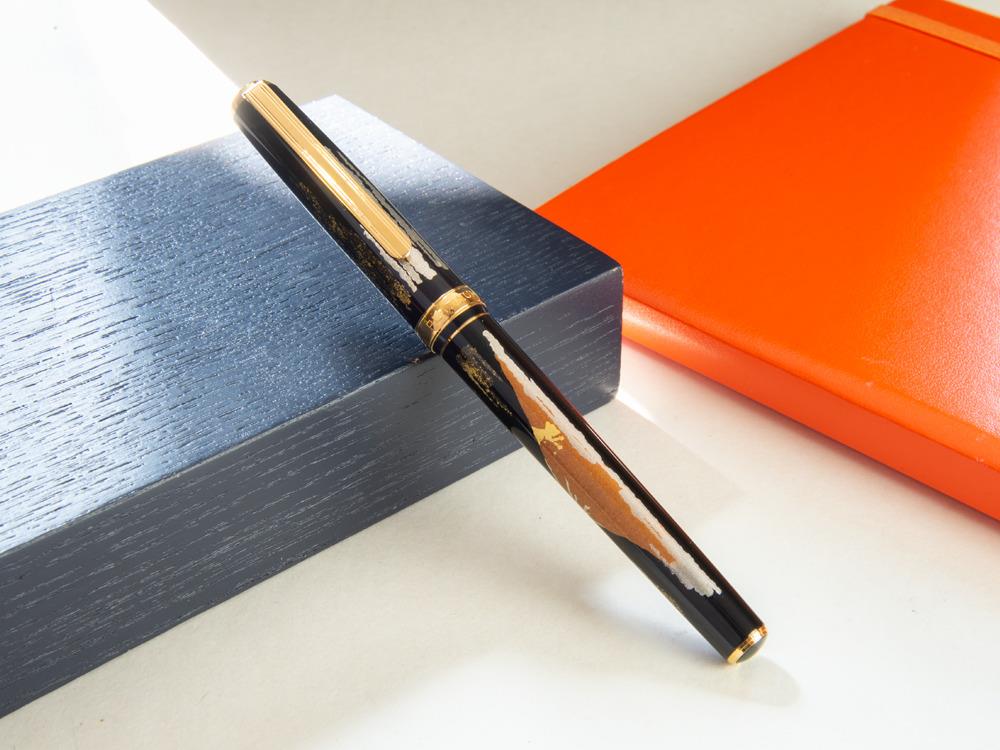 Platinum Kanazawa Maki-e Red Mt. Fuji Füllfederhalter