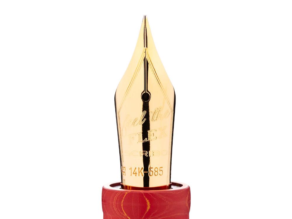 Scribo La Dotta Liber Füllfederhalter, Ebonite, 14k Gold, DOTFP24YG1403