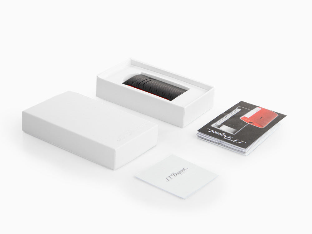 S.T. Dupont Maxijet Feuerzeug, Chrom, Rot/Schwarz, 020160N