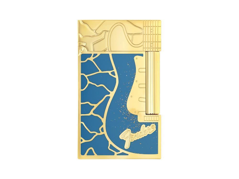 S.T. Dupont L2 Cling Fender Feuerzeug, Messing, Goldpulver, Blau, C16026CL