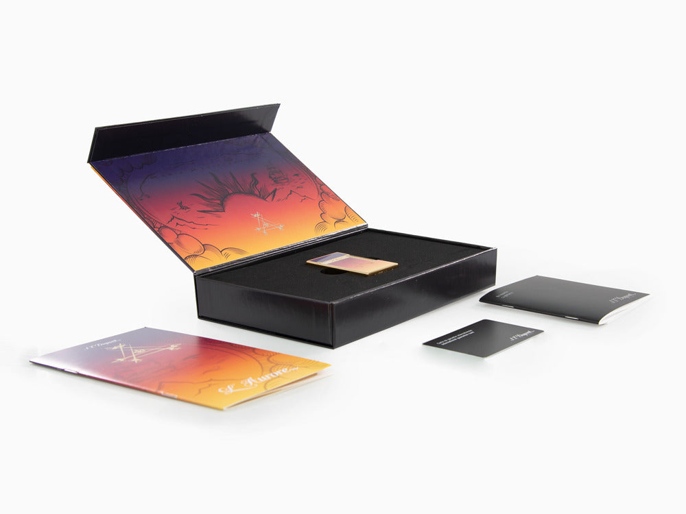 S.T. Dupont Ligne 2 Montecristo L'Aurore Feuerzeug, Vergoldet, Violett, C16034