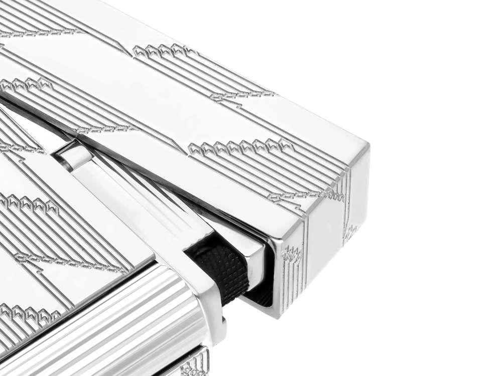 S.T. Dupont Monogram 1872 Feuerzeug, Messing, Silber, Limitierte Auflage, C16180