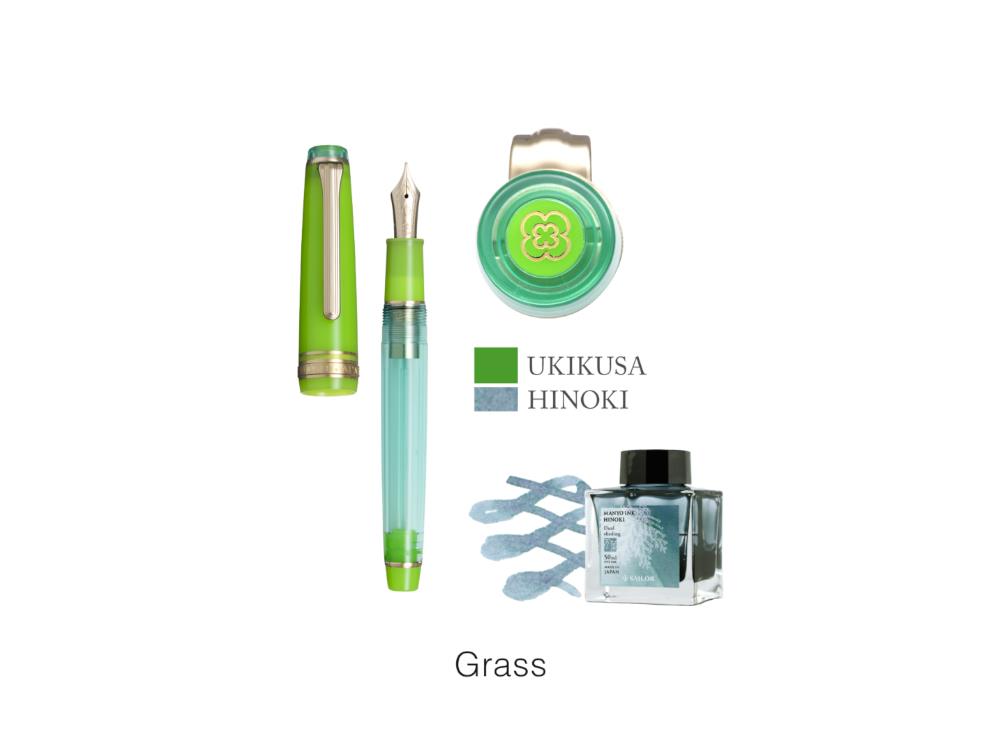 Sailor PG Slim Manyo II Grass Füllfederhalter, 10-2558-360