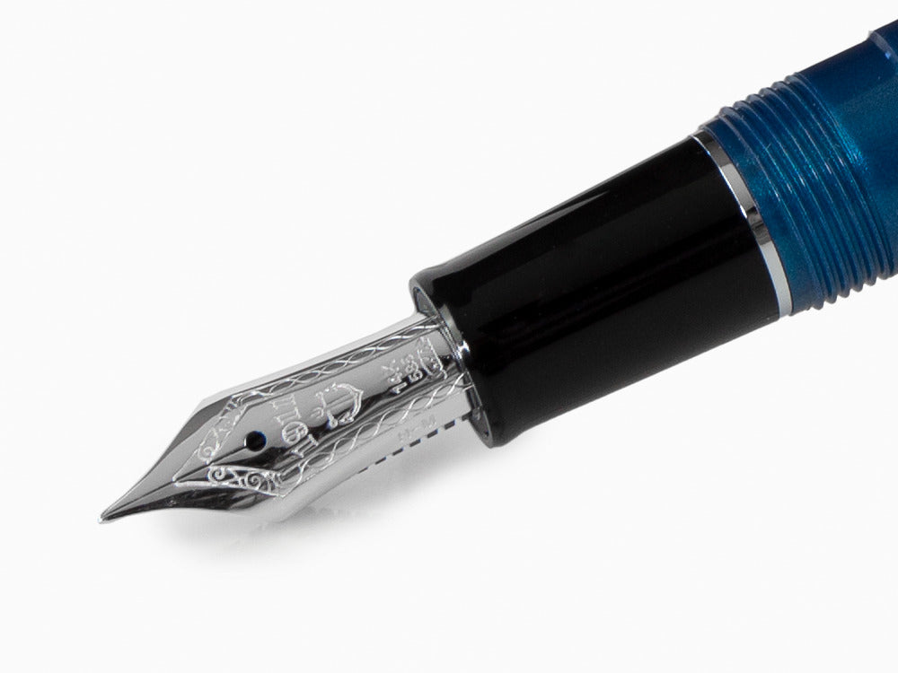 Sailor Professional Gear Slim Silver Füller, Metallic Blue, Rhodinierte