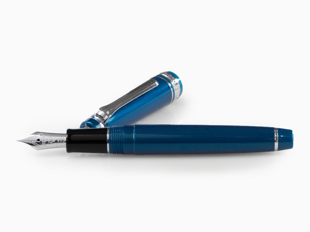 Sailor Professional Gear Slim Silver Füller, Metallic Blue, Rhodinierte