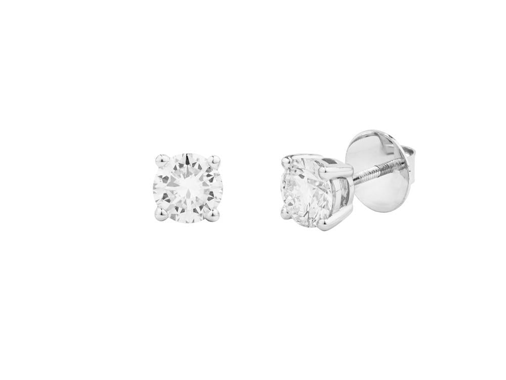 Solitario Ohrringe mit Brillantschliff aus 18K Weißgold 1.9 ct, CEW10006