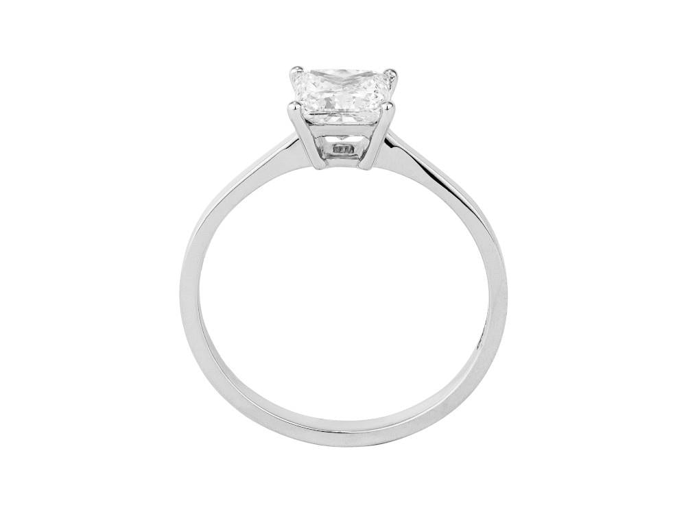 Solitario Solitärring mit Prinzessschliff 18K Weißgold 1 ct, CLRW10405-14