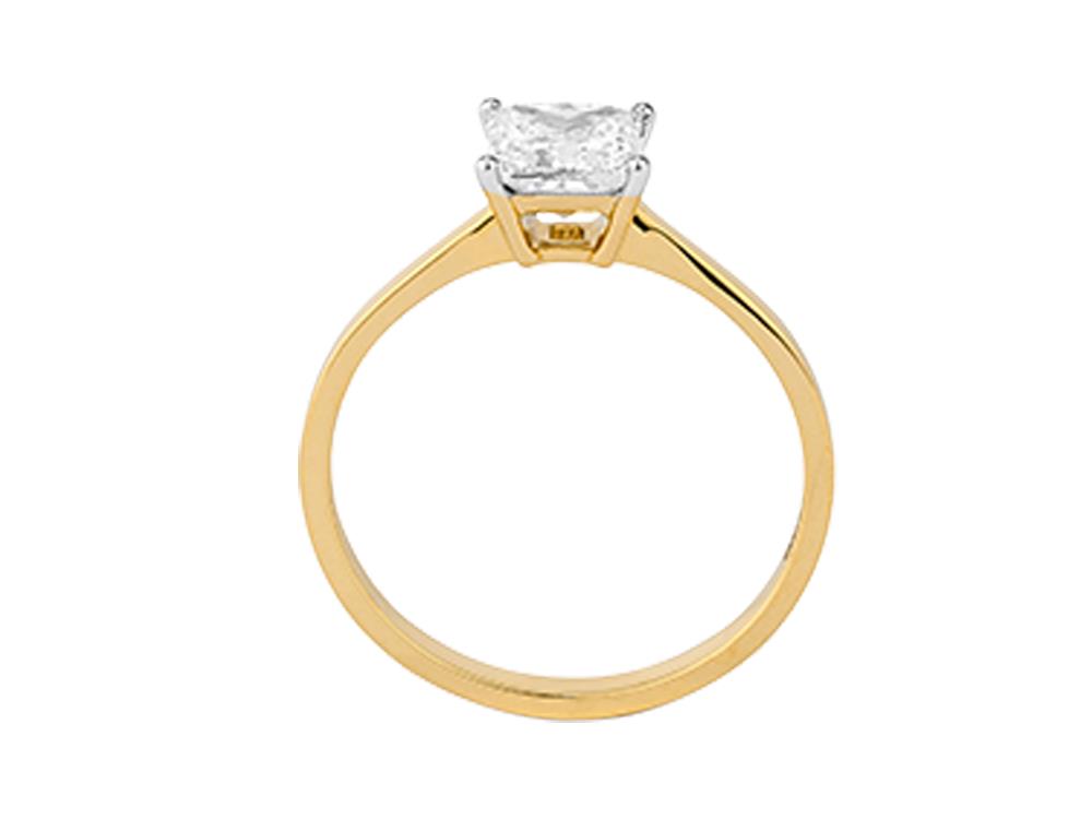 Solitario Solitärring mit Prinzessschliff 18K Gold 0.5 ct, CLRY10404-14