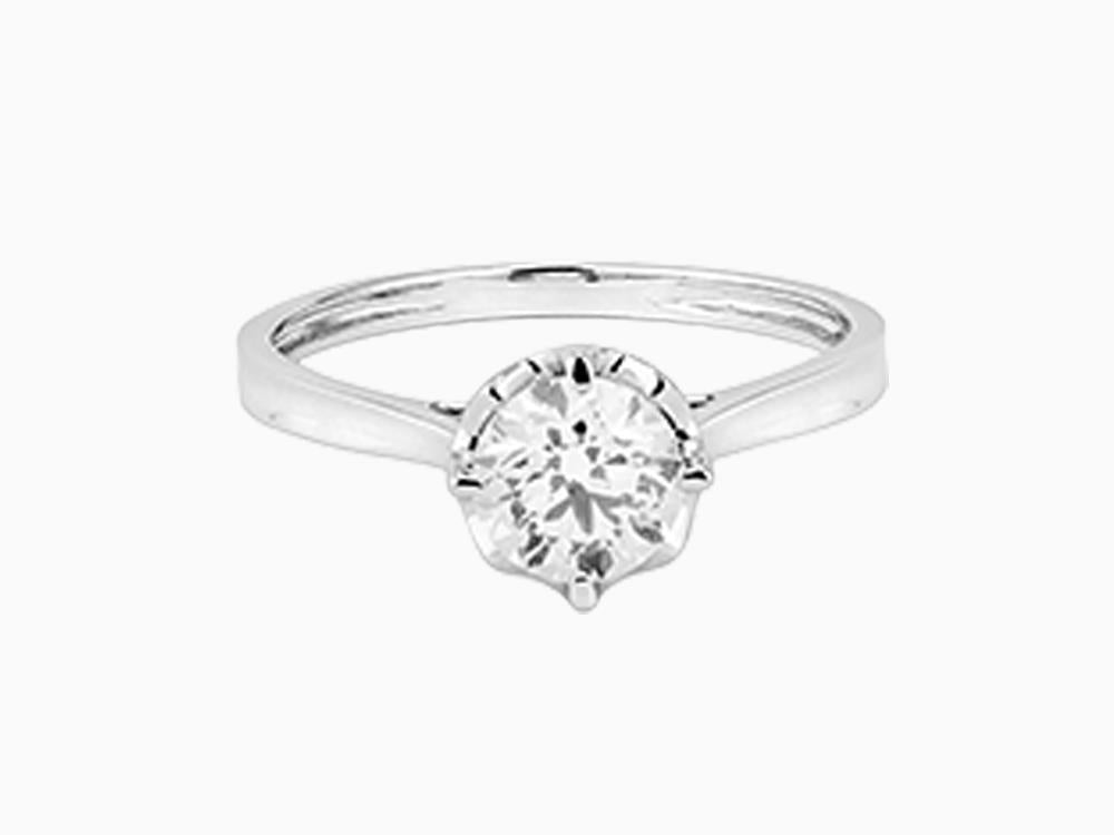 Solitario Solitärring Brillantschliff 18K Weißgold 0.8 ct, LRW00569-085-13