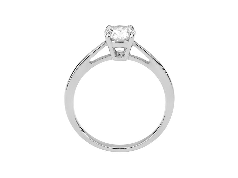 Solitär-Ring mit Brillantschliff aus 18K Weißgold 0,7 ct, LRW23703-14