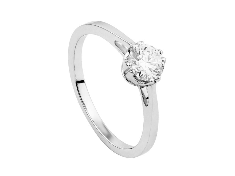 Solitario Solitärring mit Brillantschliff 18K Weißgold 0.5 ct, LRW23704-14