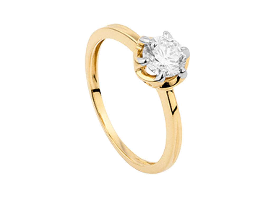 Solitario Solitär-Ring mit Brillantschliff 18K Gold 0.6 ct, LRY00585-065-14