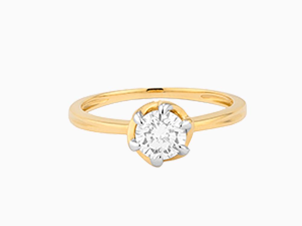 Solitario Solitär-Ring mit Brillantschliff 18K Gold 0.6 ct, LRY00585-065-14